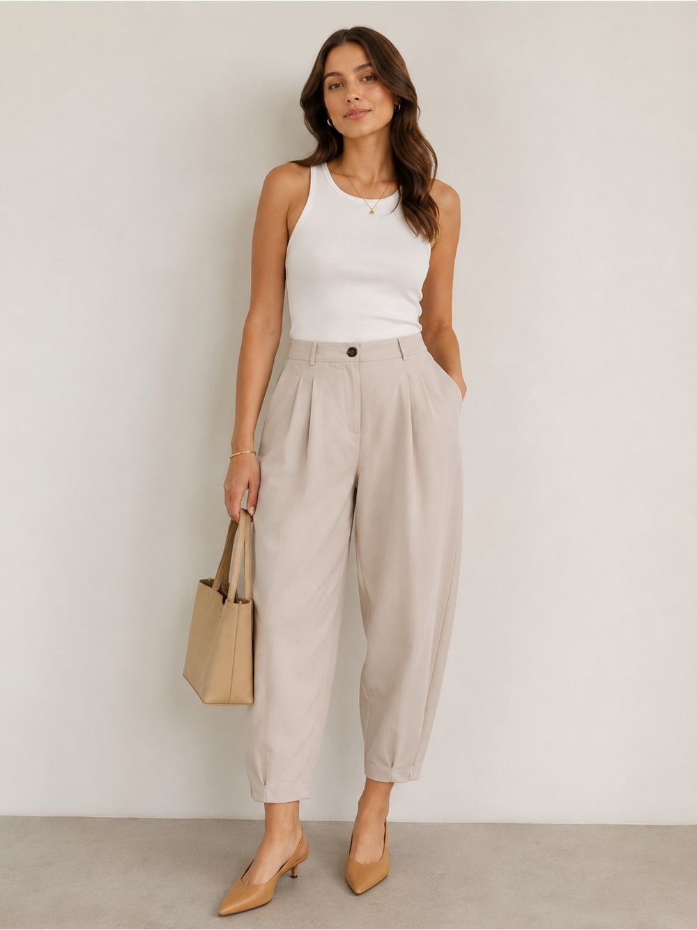 NWOT Abercrombie & Fitch Sloane Tailored Ankle/Cropped Barrel Pants 32R Preppy